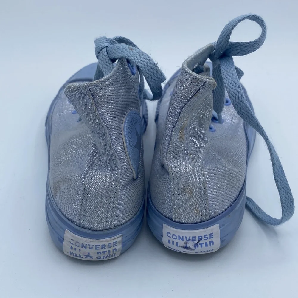 Converse All Star Metallic Blue Sneakers Ankle high tops Size 12 youth Unisex